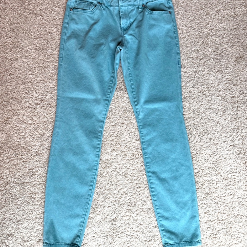 CAbi #5169 Tidal Skinny Jeans Greenish-Blue Stretch Denim Size 4 - Picture 2 of 8